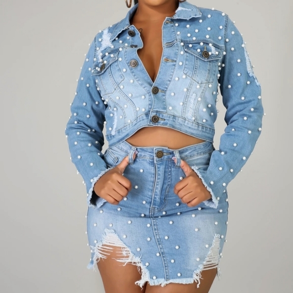 Denim Skirt Set - Picture 2 of 5